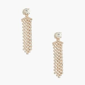 J. Crew Crystal Waterfall with Sparkly Studs Earrings NWT